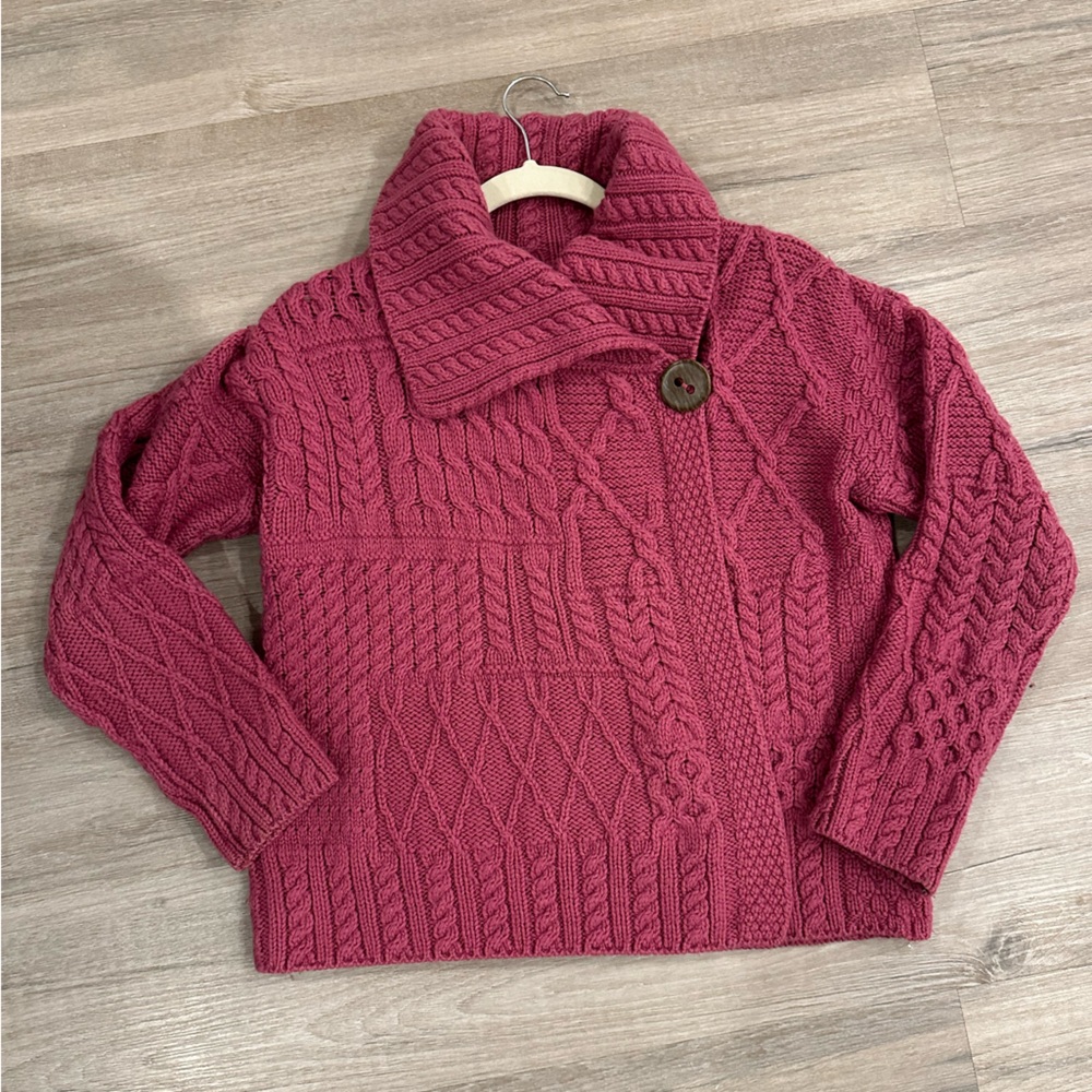 Carriag Donn Sweater Made in Ireland. Women's Cable Knit  Sweater